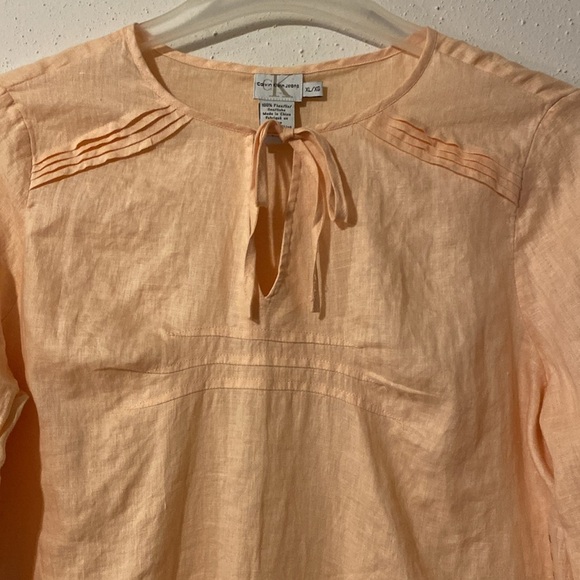 Calvin Klein Jeans women’s %100 Linen long sleeve Size XL NWT - Picture 2 of 11